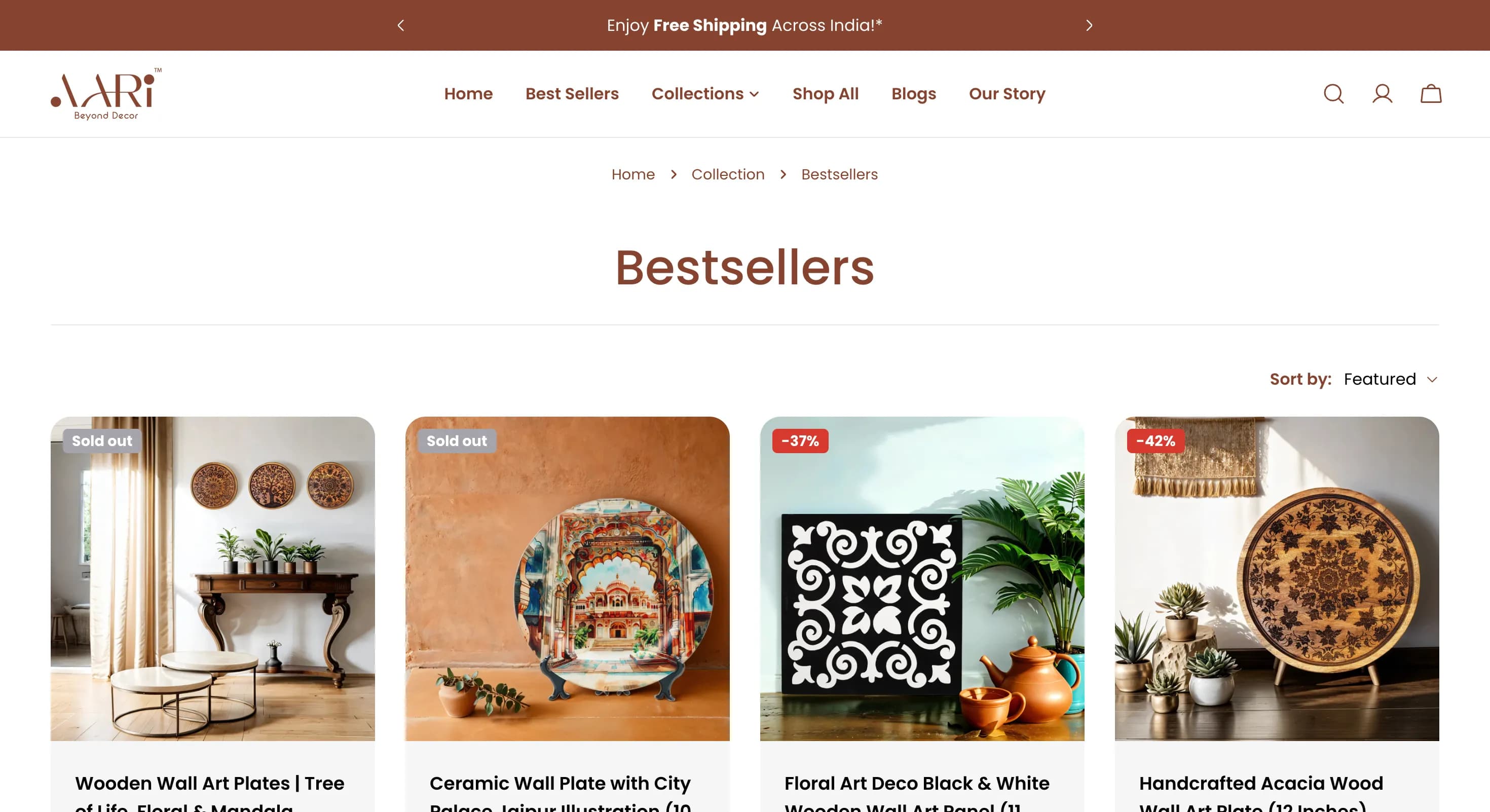 Aari Decor — Shopify Theme Development - Website Design & Optimization — project screenshot 2