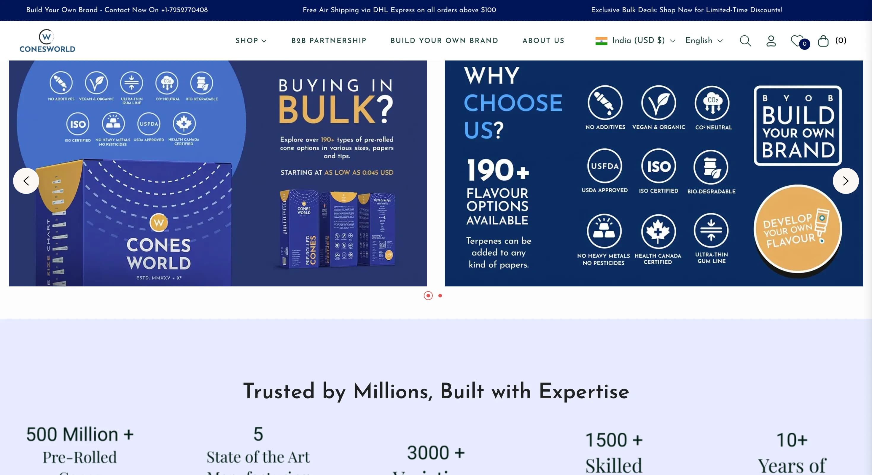 Cones World — Shopify Theme Development - Website Design — project screenshot 1