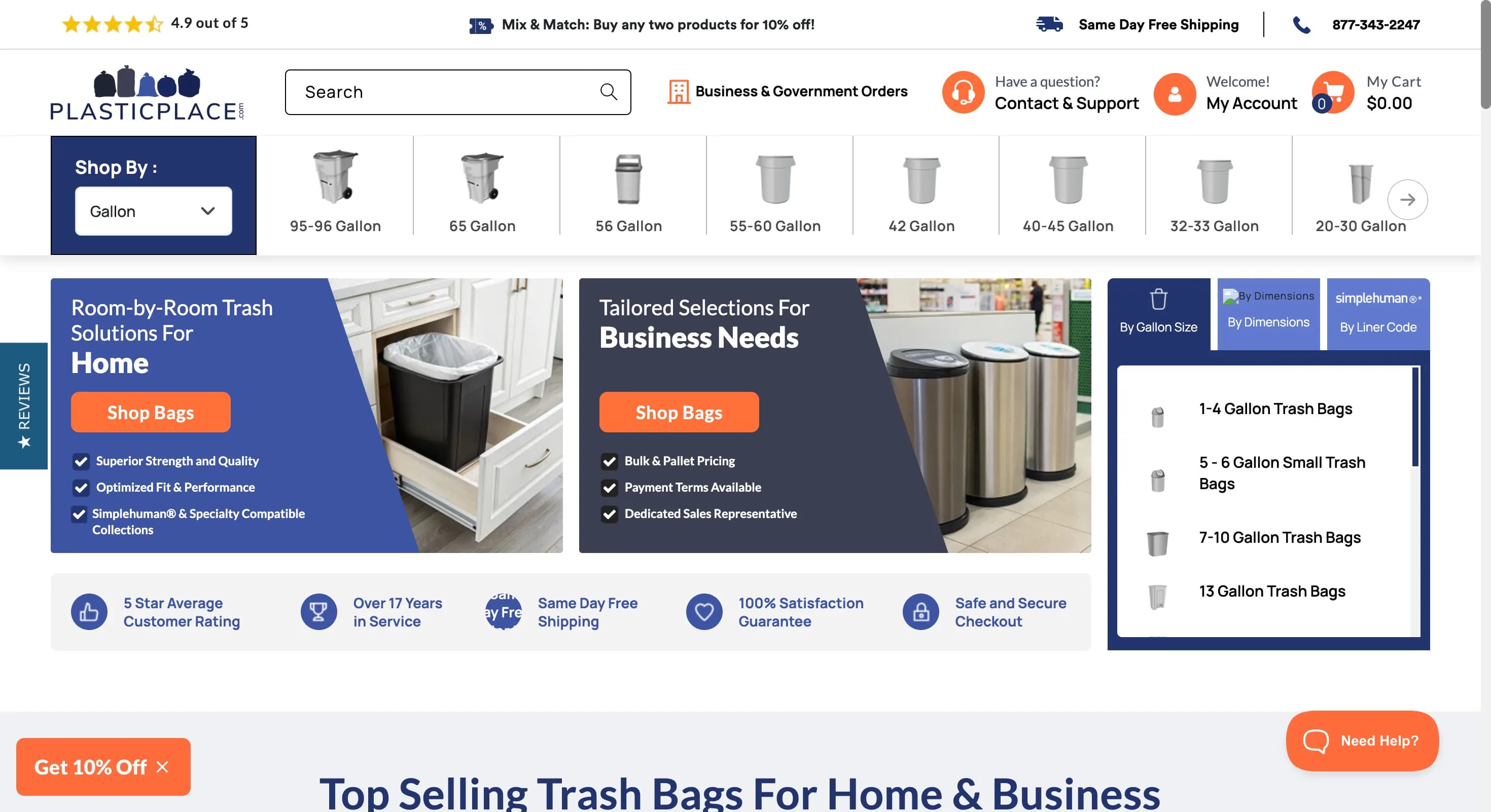 Plastic Place — Testing & Optimization - Website Optimization — project screenshot 1
