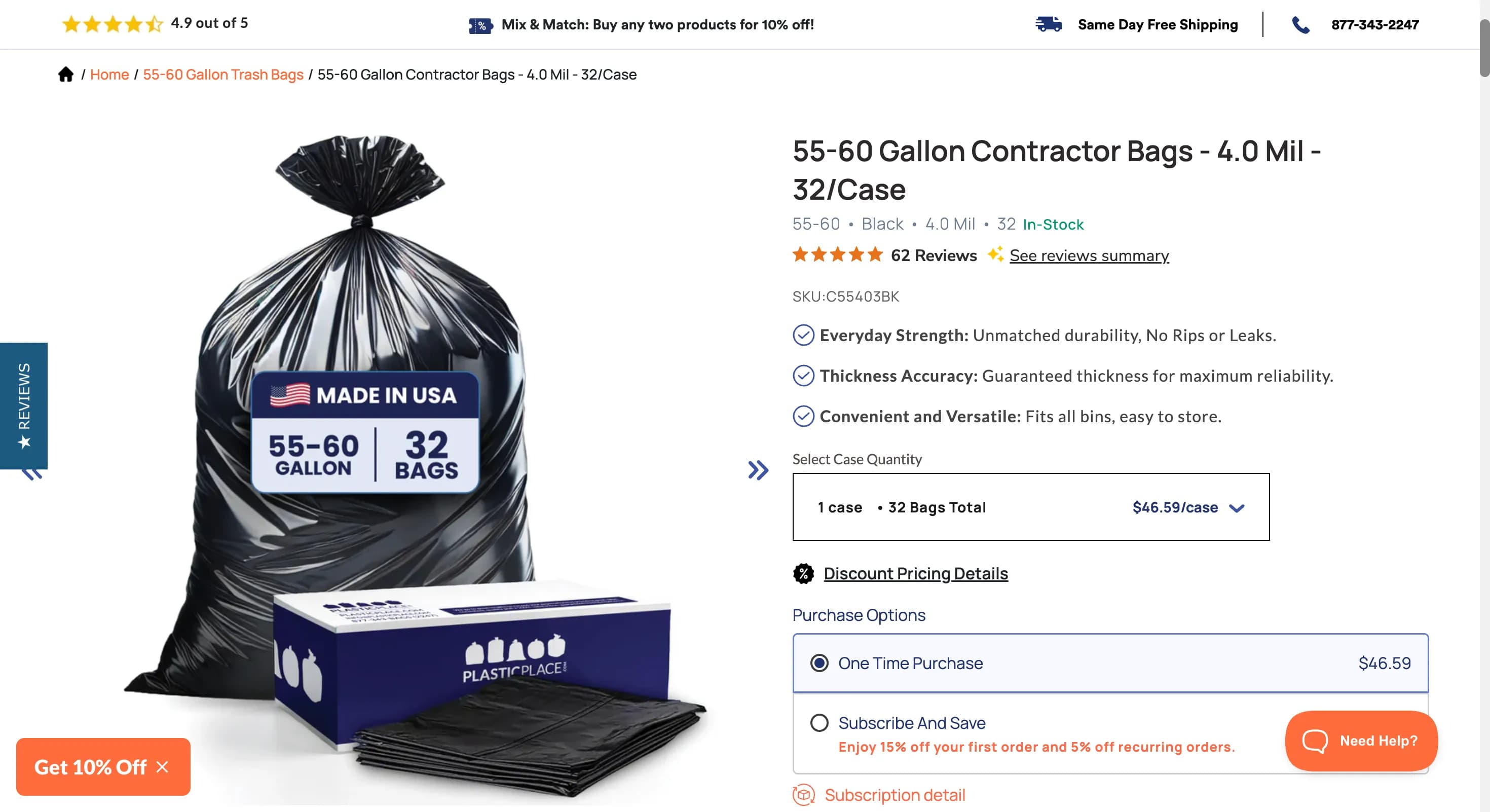 Plastic Place — Testing & Optimization - Website Optimization — project screenshot 3